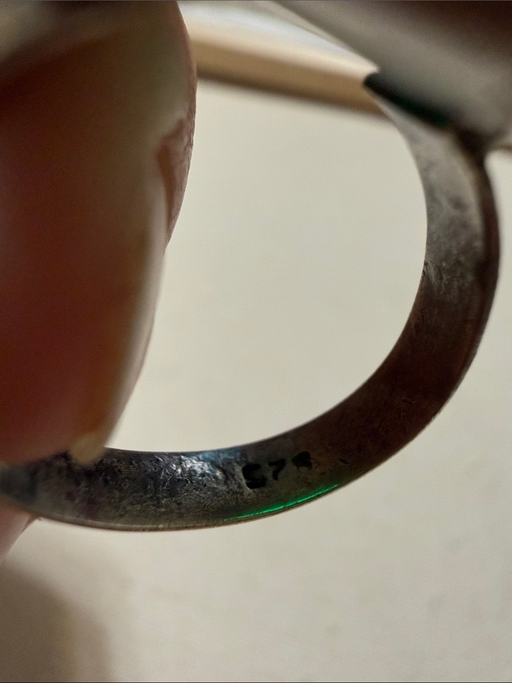 Sterling Silver 925 Green Chalcedony Oval Sterling Ring size 8 - Picture 10 of 10